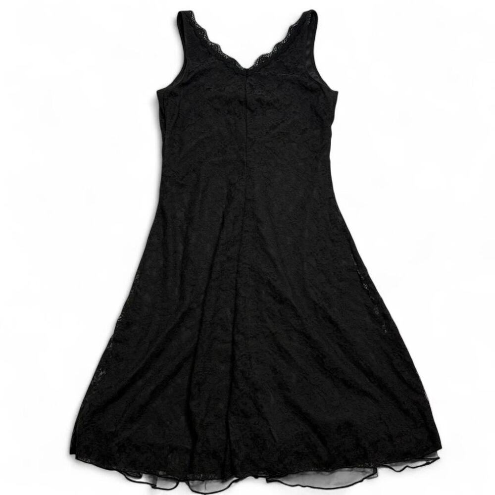 Trixxi Vintage Black Lace Baby Doll Maxi Dress Plunging V Neckline size large - Picture 8 of 8